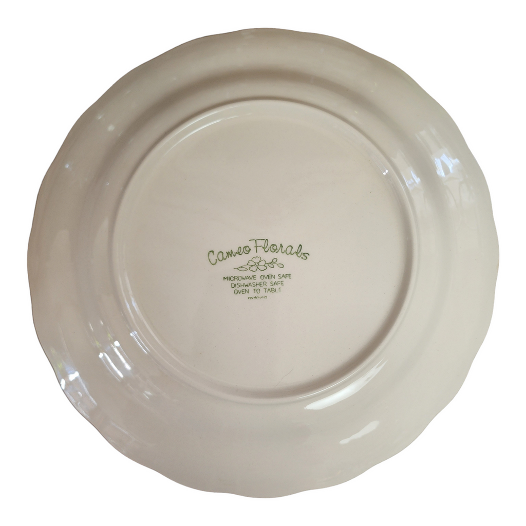 10" Cameo Florals Pink & White Embossed Flowers Dinner Plate