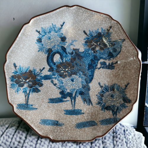 10" Japanese Vintage Kutani Porcelain Plate