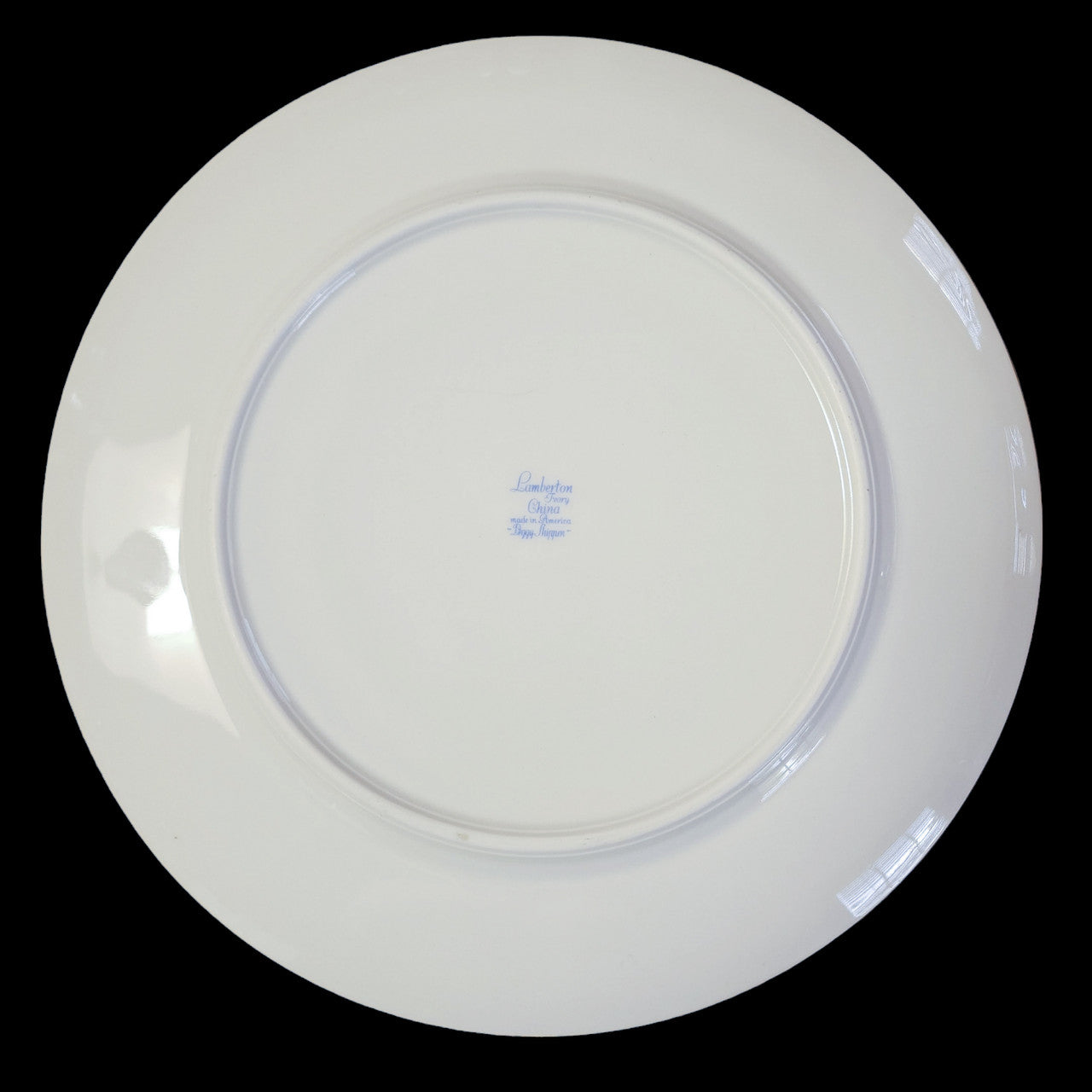 10" Lamberton Peggy Shippen Pink Blue Yellow Flowers On Rim Center Dinner Plate