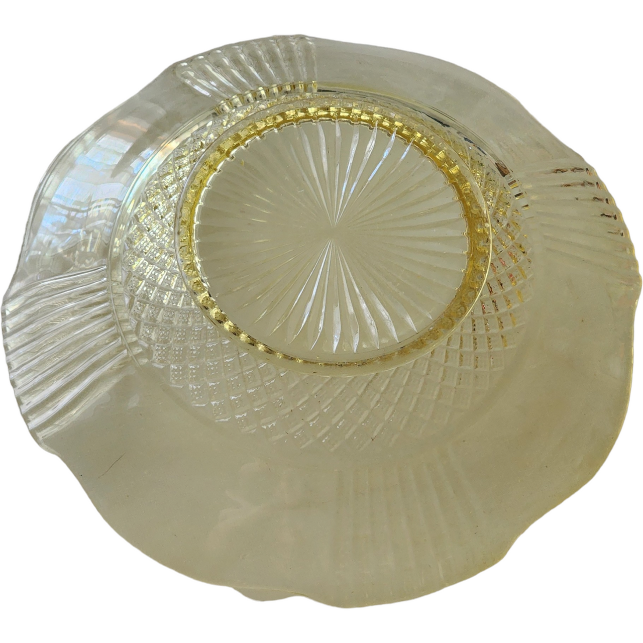10" Lancaster Amy Topaz Diamonds and Panel Flared Bowl