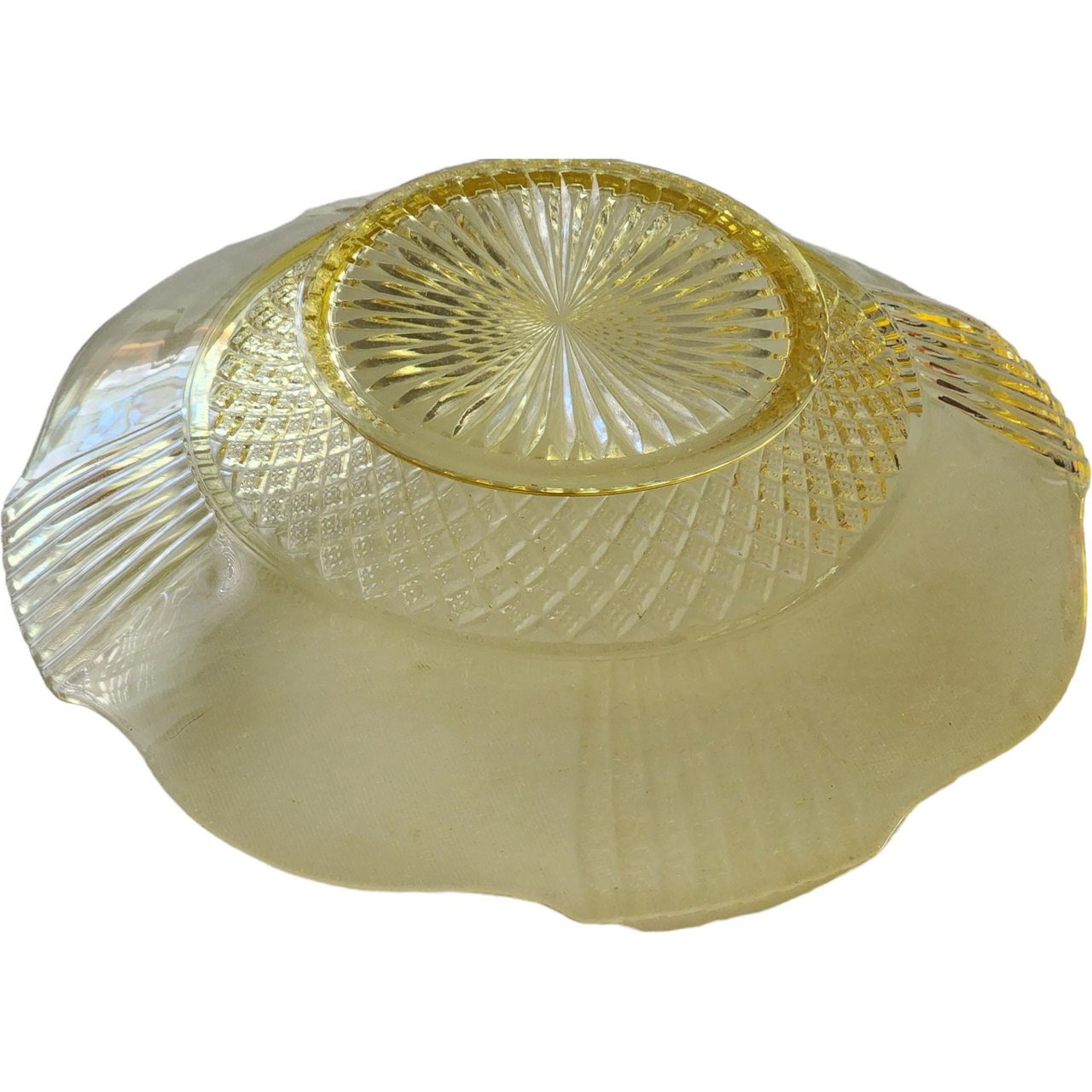 10" Lancaster Amy Topaz Diamonds and Panel Flared Bowl