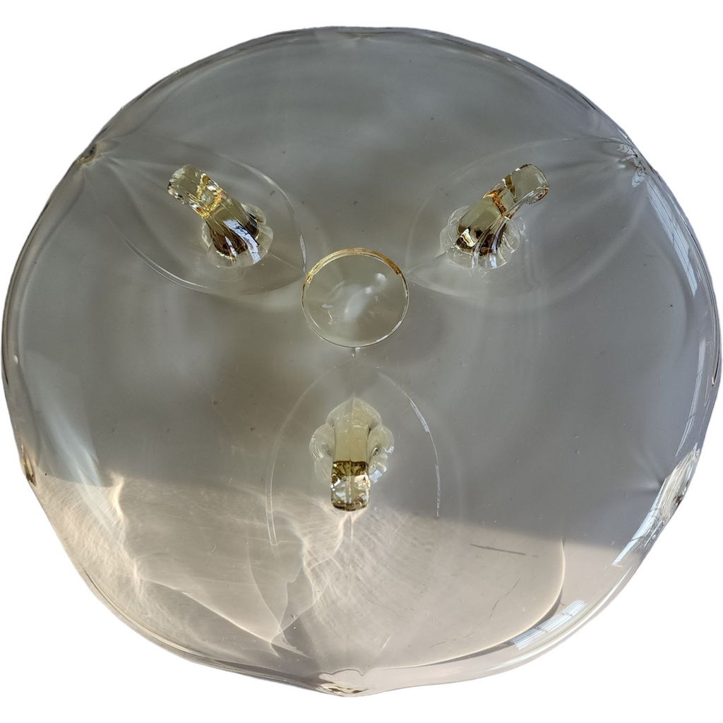10" Lancaster Petal Topaz Scalloped Edge Design Footed Cake Plate