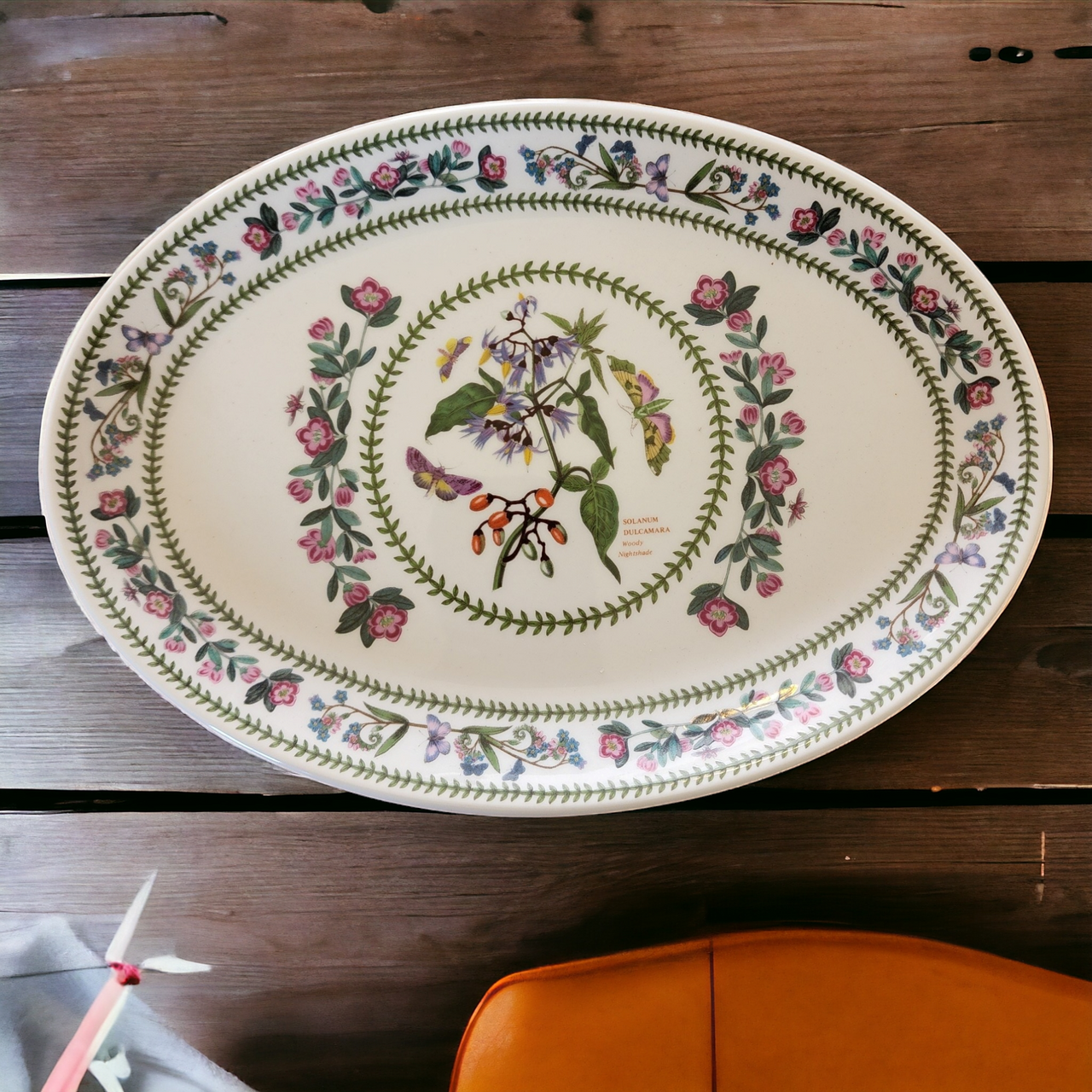 10" Portmeirion Variations Woody Night Oval Steak Platter