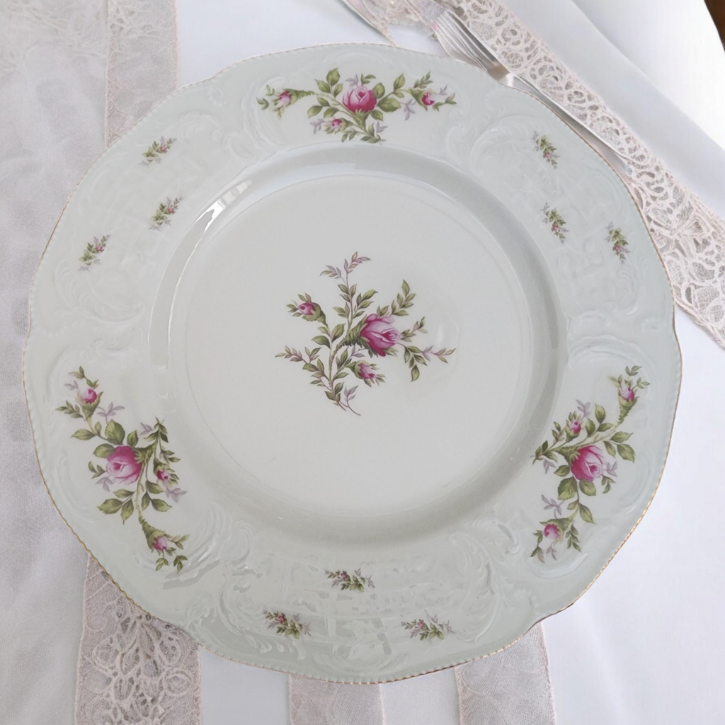 10" Rosenthal Continental Sanssouci Rose Ivory Gold Trim Dinner Plate