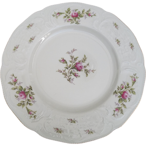 10" Rosenthal Continental Sanssouci Rose Ivory Gold Trim Dinner Plate