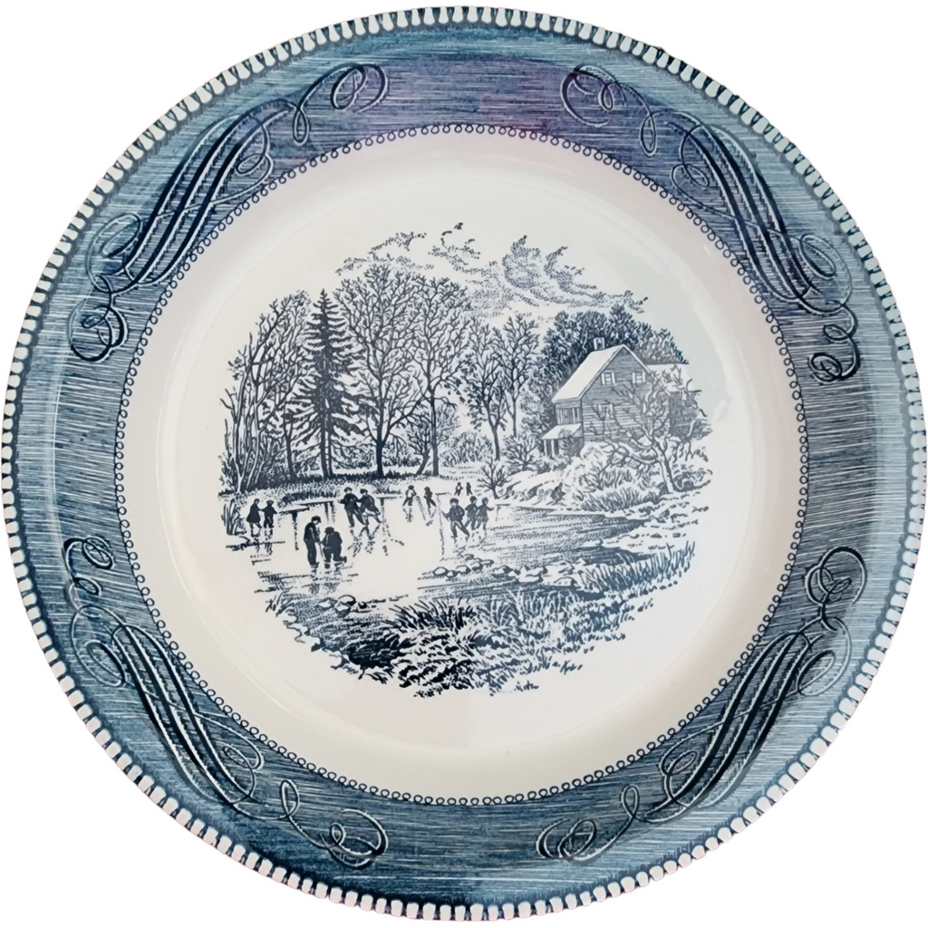 10" Royal USA Currier and Ives Blue Pie Baking Plate