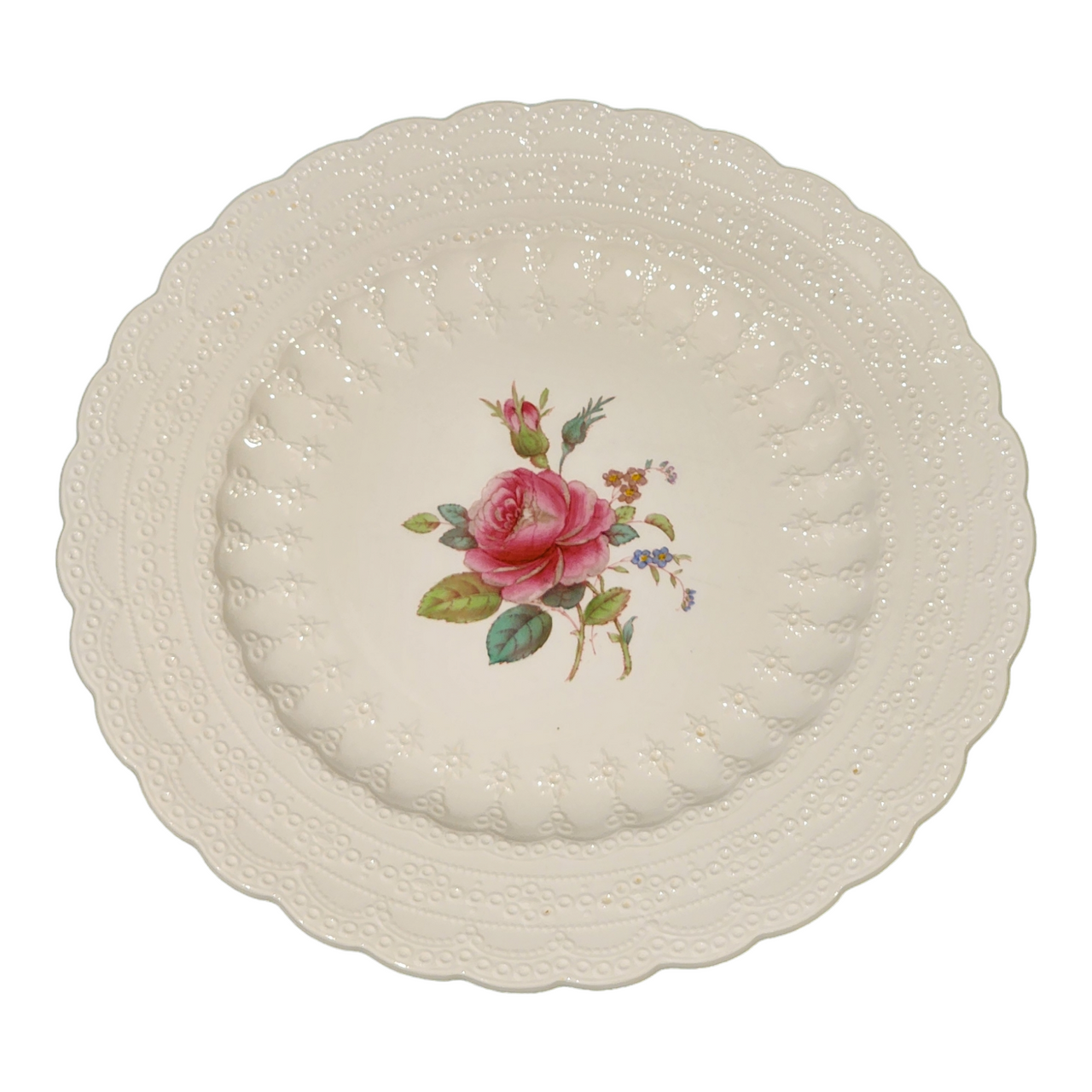 10" Spode Jewel Billingsley Rose Pink Dinner Plate