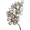 Large Coro Flowers Pin Brooch in Gold