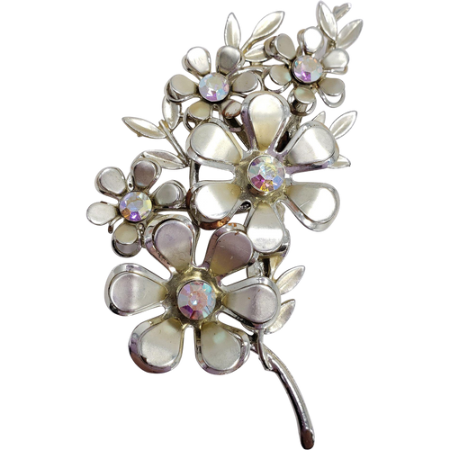 Large Coro Flowers Pin Brooch in Gold