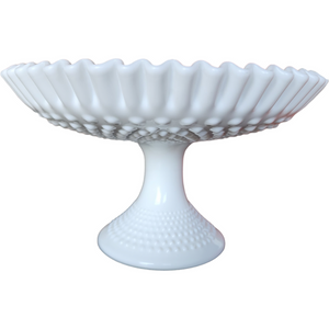 11" Fenton Hobnail Milk Glass Large Footed Bowl