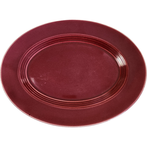 11" Homer Laughlin Kitchen Kraft Fiesta Harlequin Maroon Oval Serving Platter