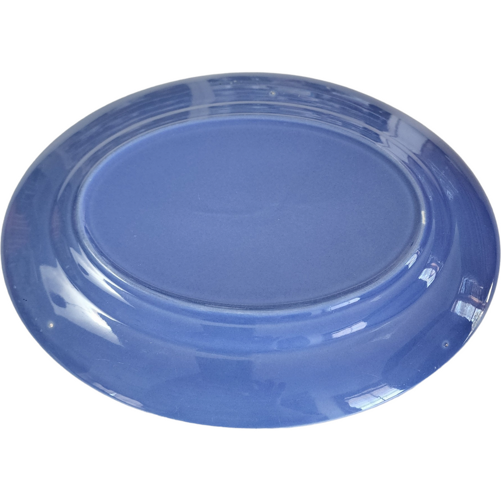 11" Homer Laughlin Kitchen Kraft Fiesta Harlequin Mauve Blue Oval Serving Platter