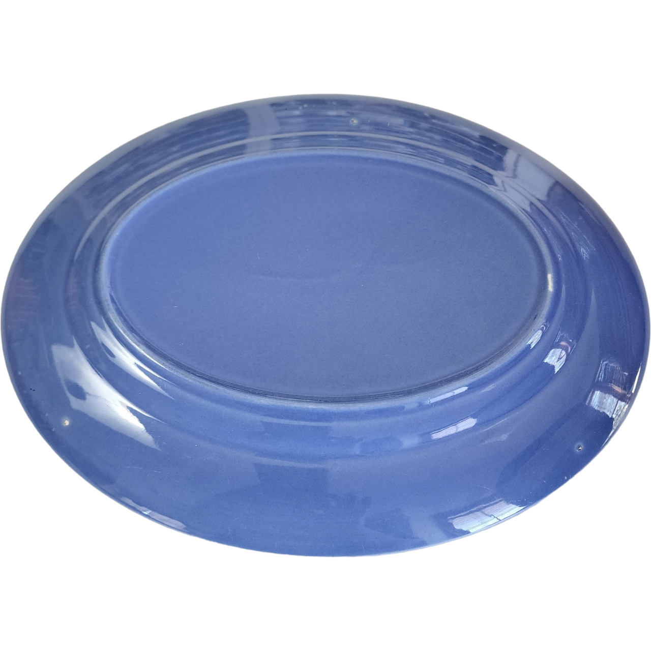 11" Homer Laughlin Kitchen Kraft Fiesta Harlequin Mauve Blue Oval Serving Platter