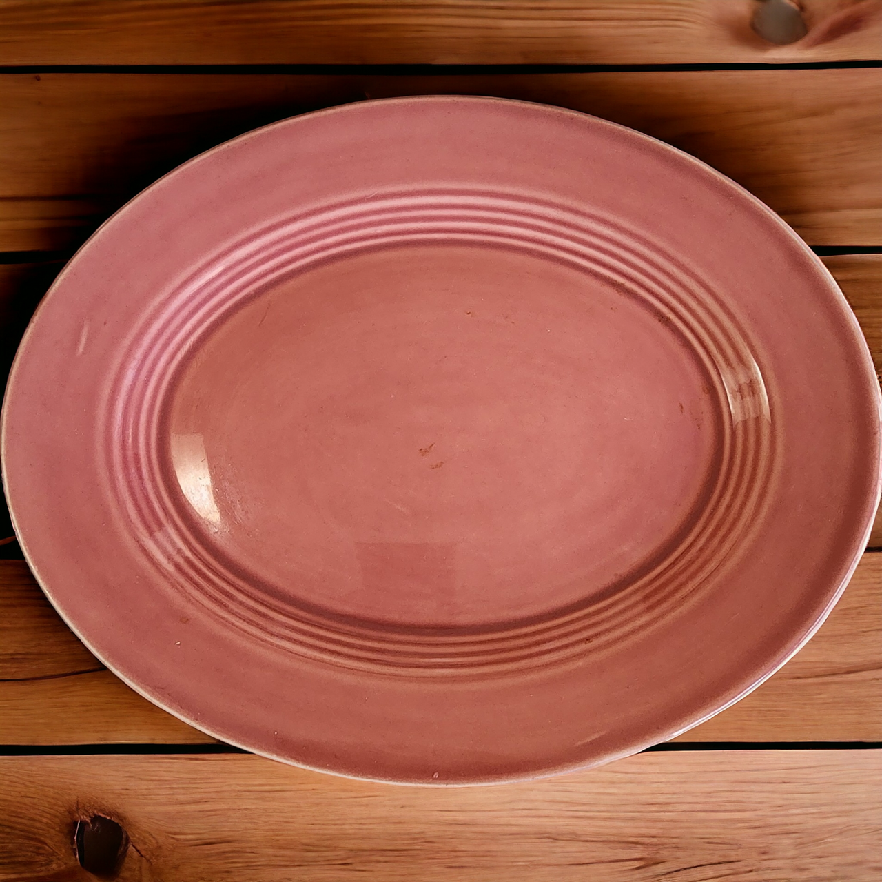 11" Homer Laughlin Kitchen Kraft Fiesta Harlequin Rose Oval Serving Platter