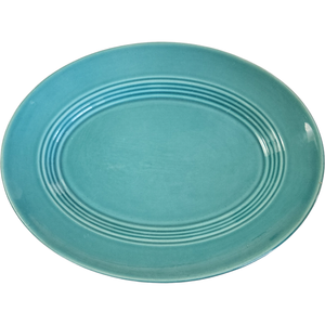 11" Homer Laughlin Kitchen Kraft Fiesta Harlequin Turquoise Oval Serving Platter