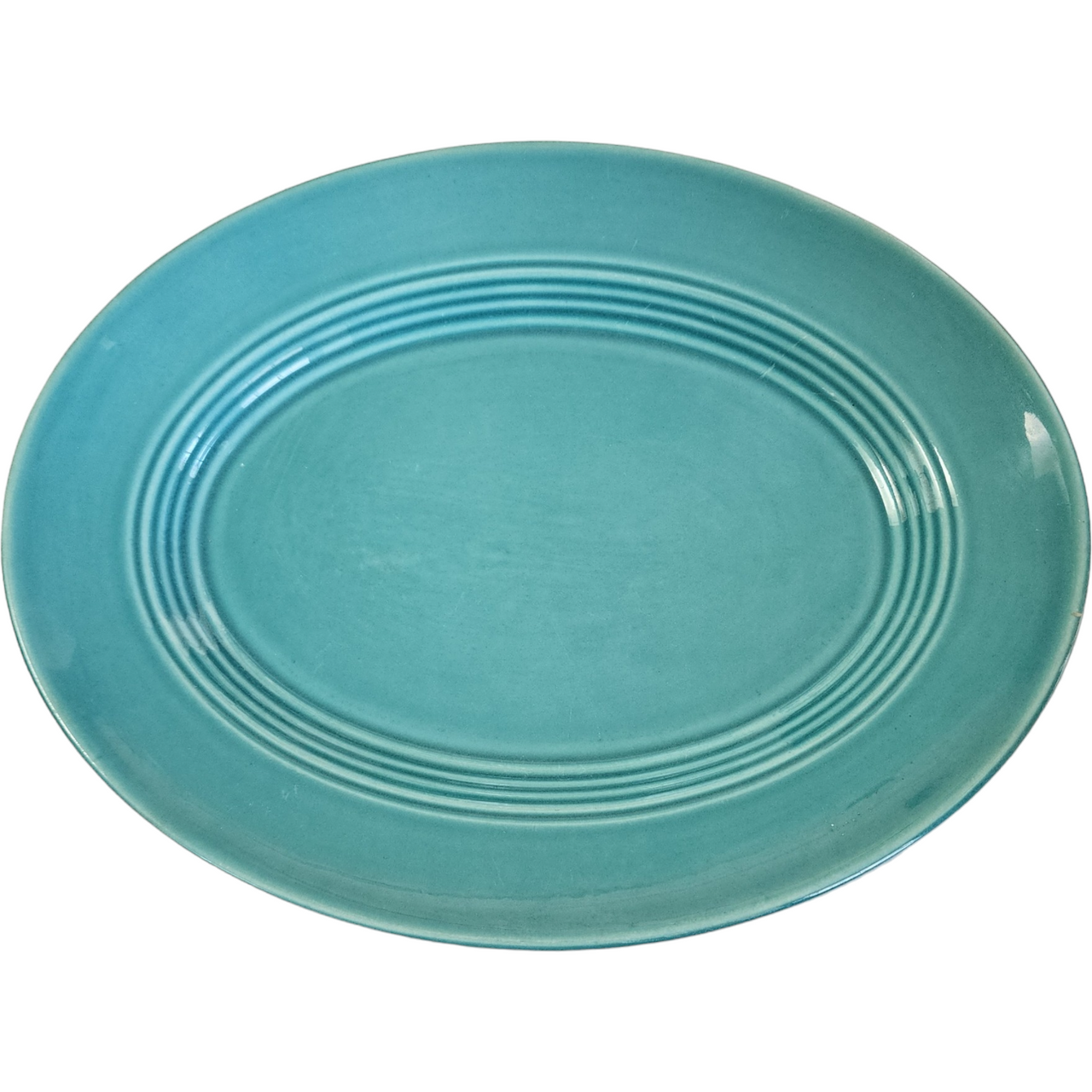 11" Homer Laughlin Kitchen Kraft Fiesta Harlequin Turquoise Oval Serving Platter