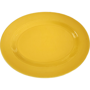 11" Homer Laughlin Kitchen Kraft Fiesta Harlequin Yellow Oval Serving Platter