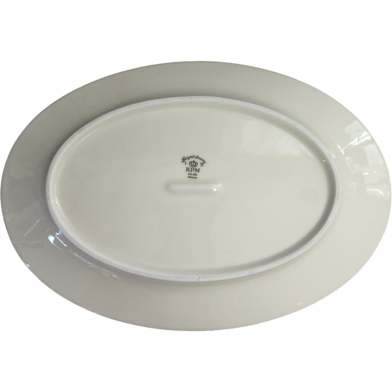 11" Royal Ivory Queens Rose Gold Scroll Oval Serving Platter