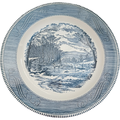 11" Royal USA Currier and Ives Blue Chop Plate Round Platter