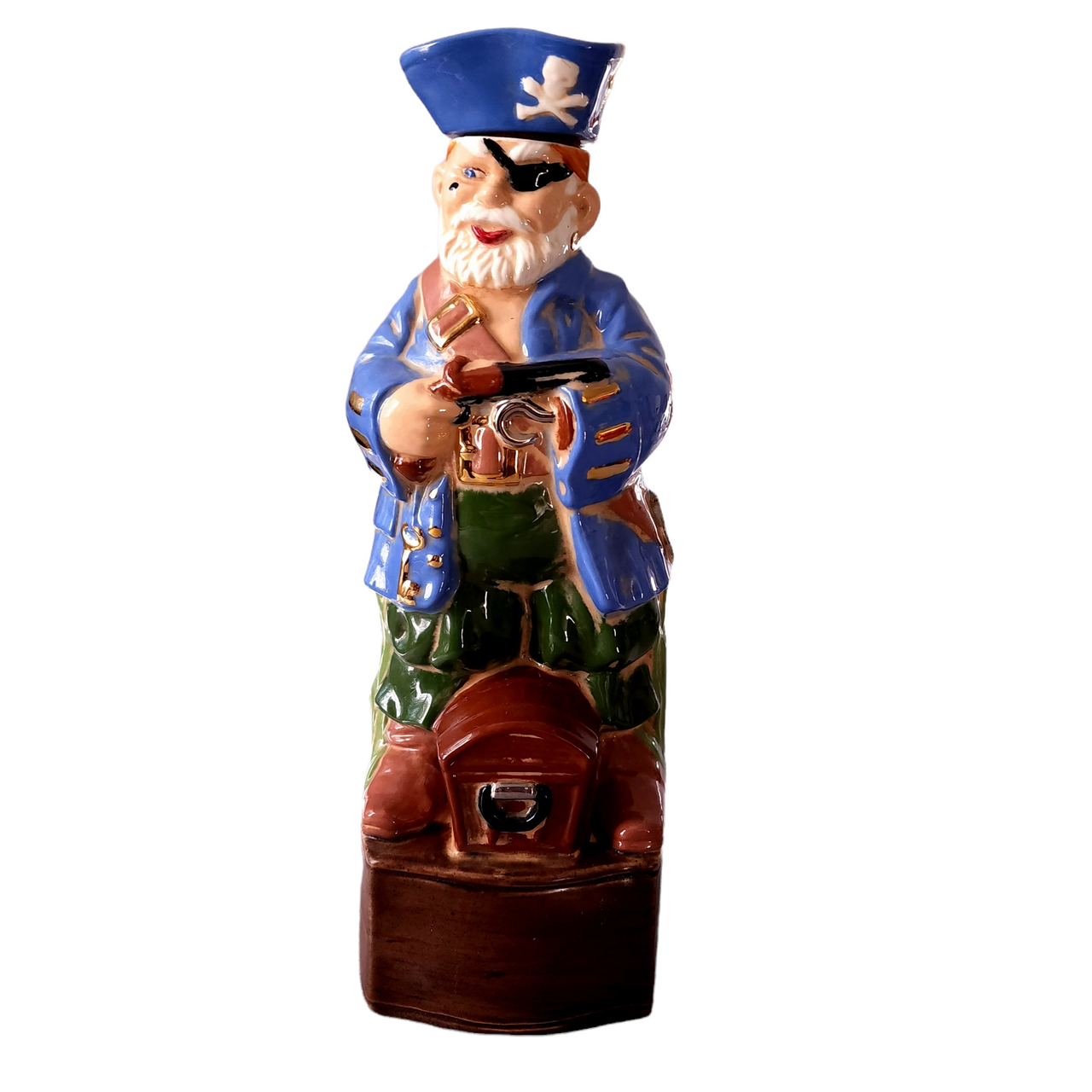 12 1/2" ALBERTA’S MOLDS Hand Painted Ceramic Pirate Decanter