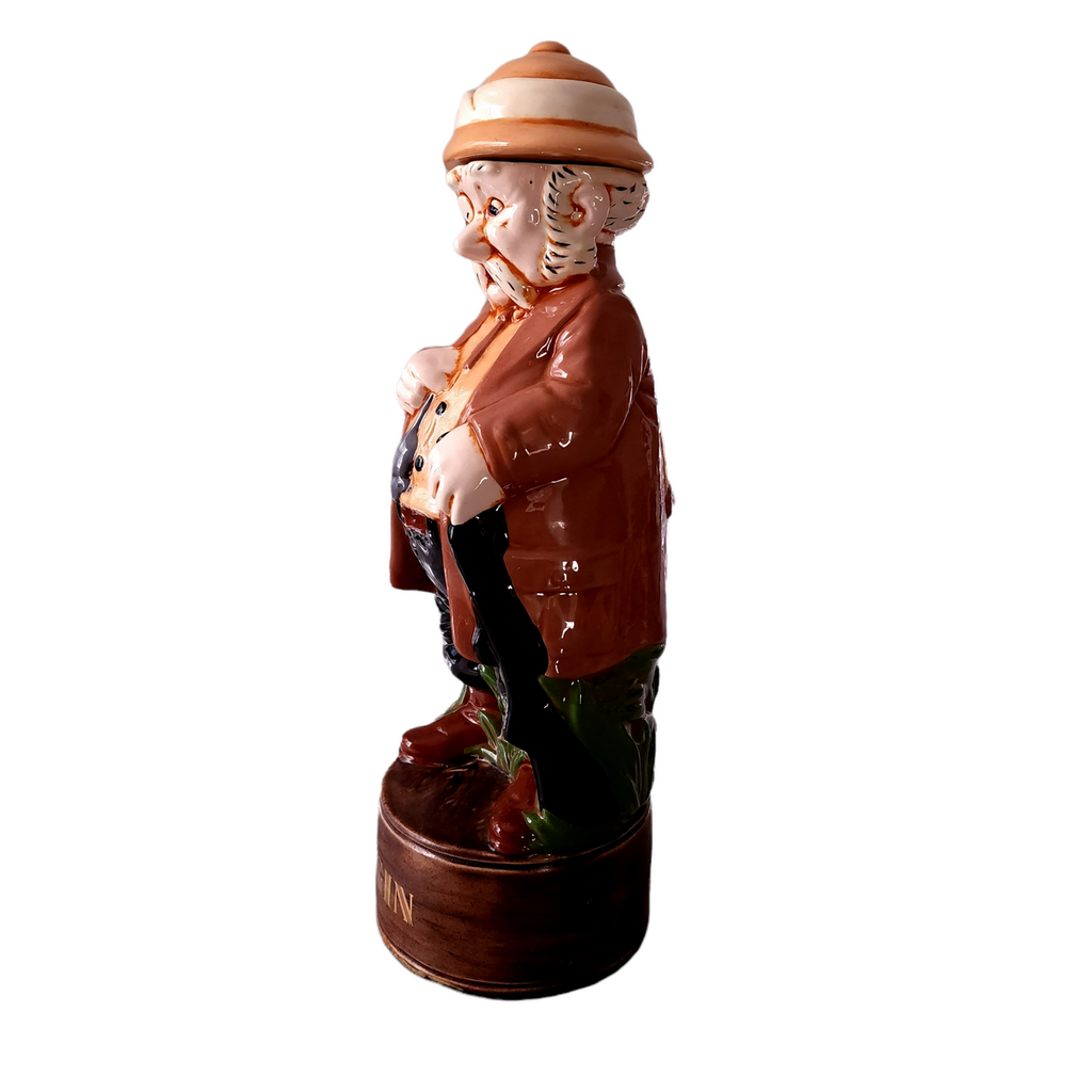 12" ALBERTA’S MOLDS Ceramic Pottery Barware Art Hunter Adventurer Gin Decanter