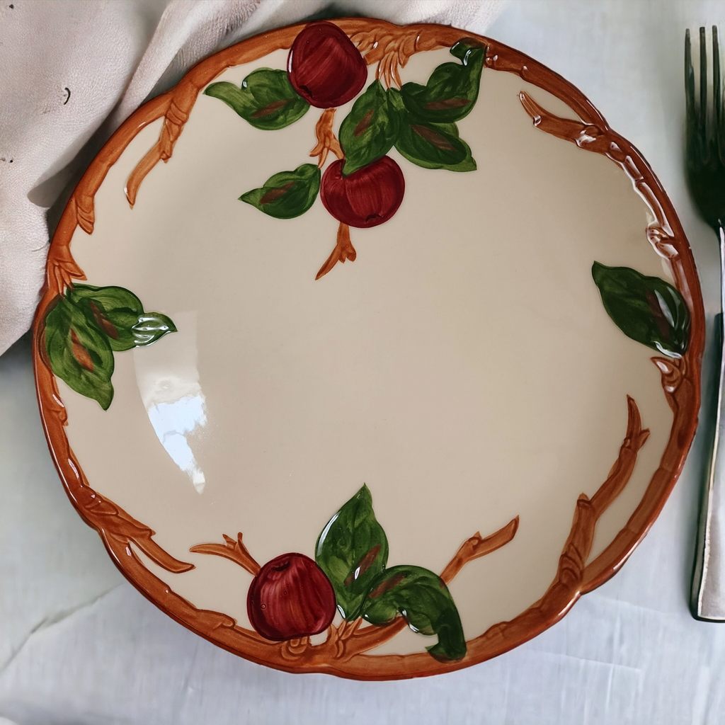 12" Franciscan Gladding McBean Apple Chop Plate Round Platter USA Backstamp