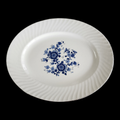 12" Wedgwood Royal Blue Floral Center Swirled Rim Oval Serving Platter