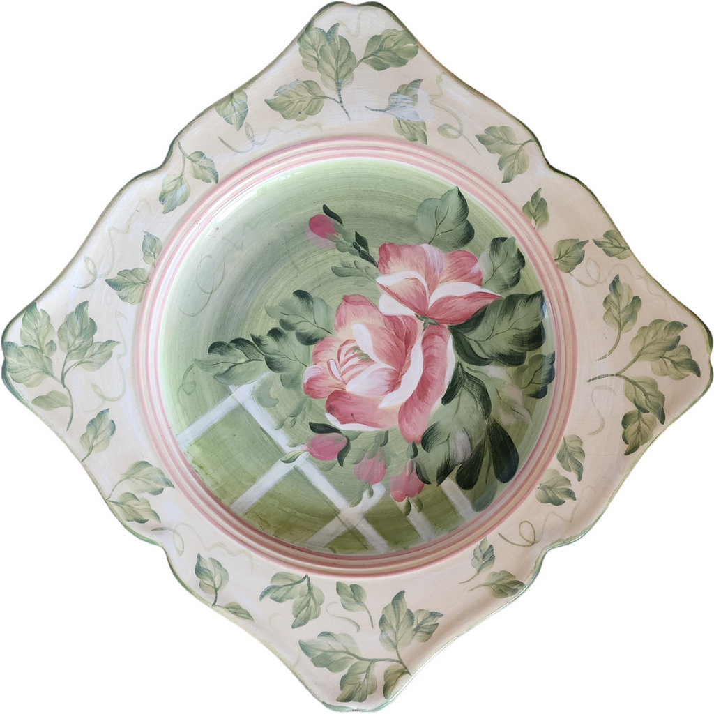 13" Certified International Cottage Rose Square Serving Platter