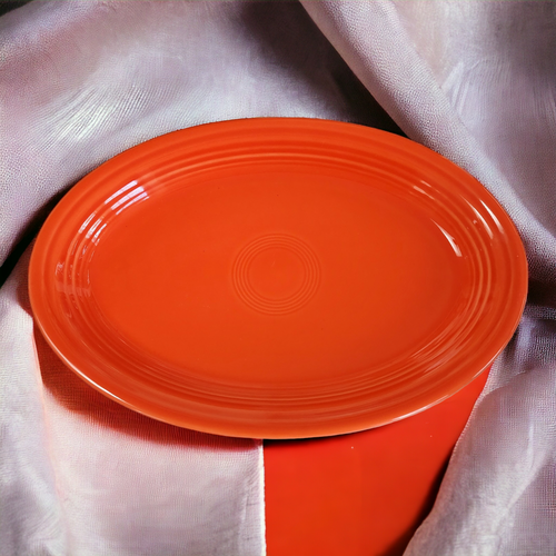 13" Homer Laughlin Fiesta Poppy Red Oval Serving Platter