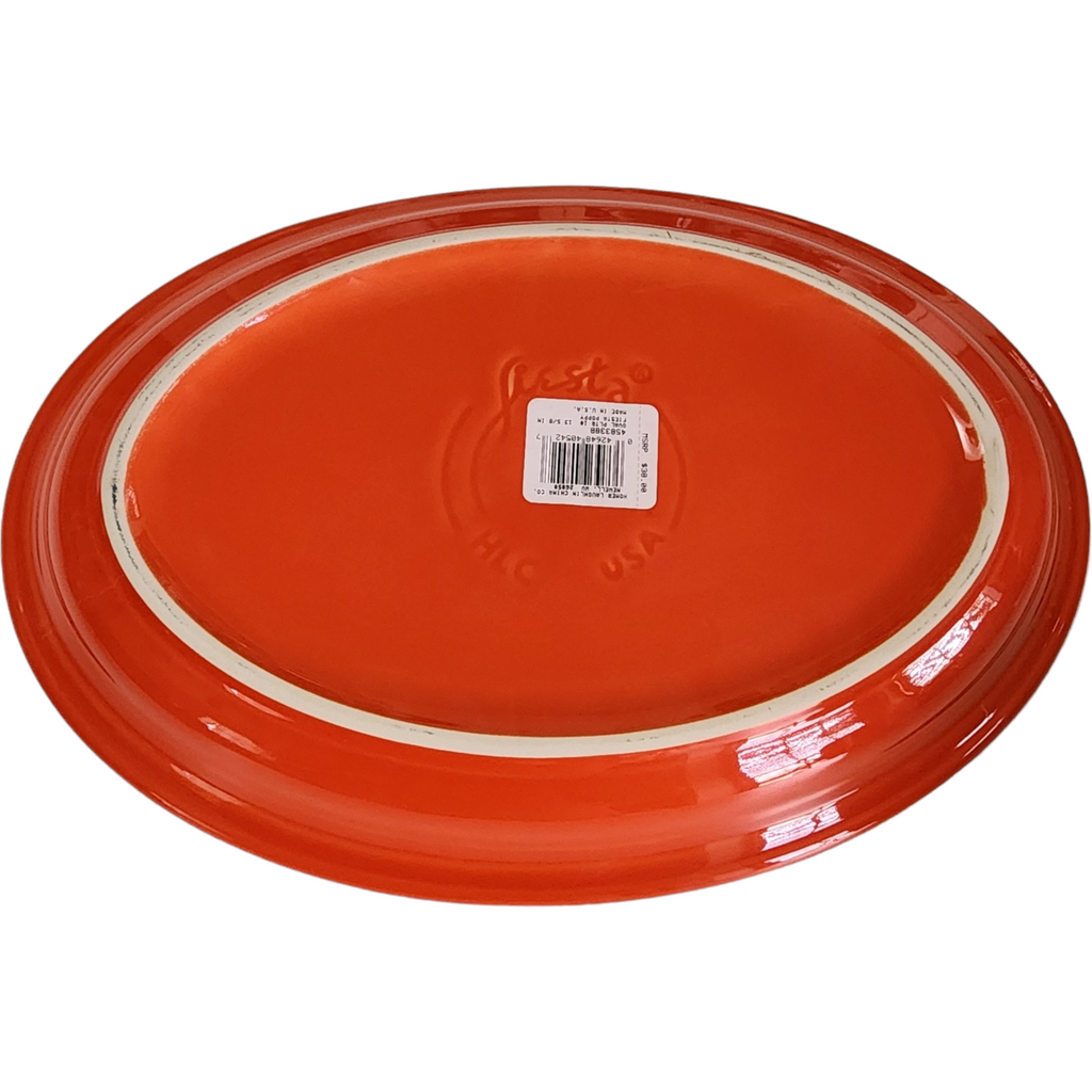 13" Homer Laughlin Fiesta Poppy Red Oval Serving Platter