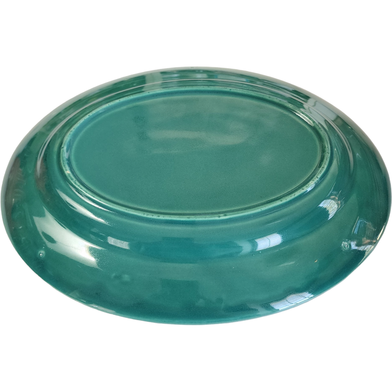 13" Homer Laughlin Kitchen Kraft Fiesta Harlequin Spruce Green Oval Serving Platter