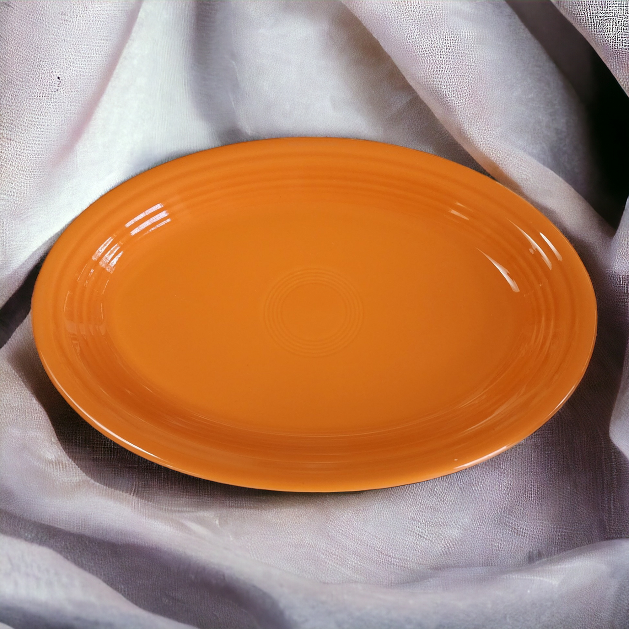 13" Homer Laughlin Tangerine Orange Oval Serving Platter