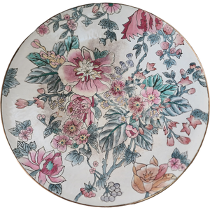 14" Chinese Porcelain Qing Dynasty Floralt Pattern Large Plate