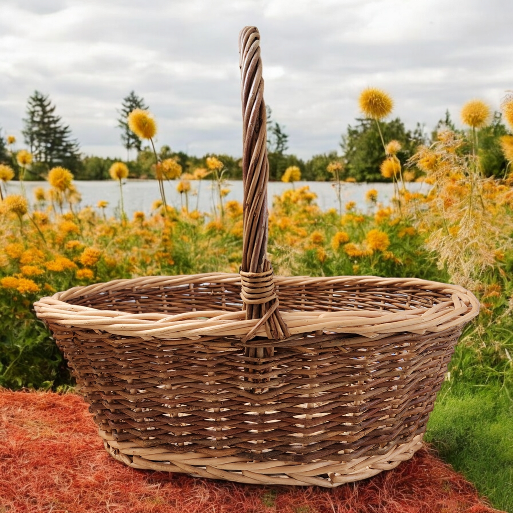 16" Wicker Rattan Farmhouse Home Decor Storage Primitive Basket