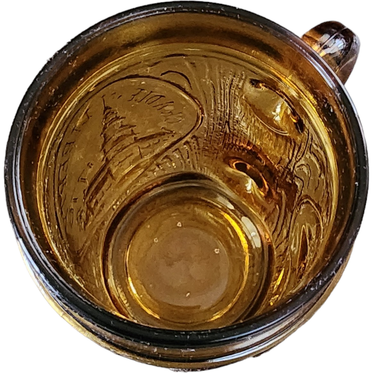 16 oz Amber Glass Cradle of Liberty Bell Beer Mug Tankard