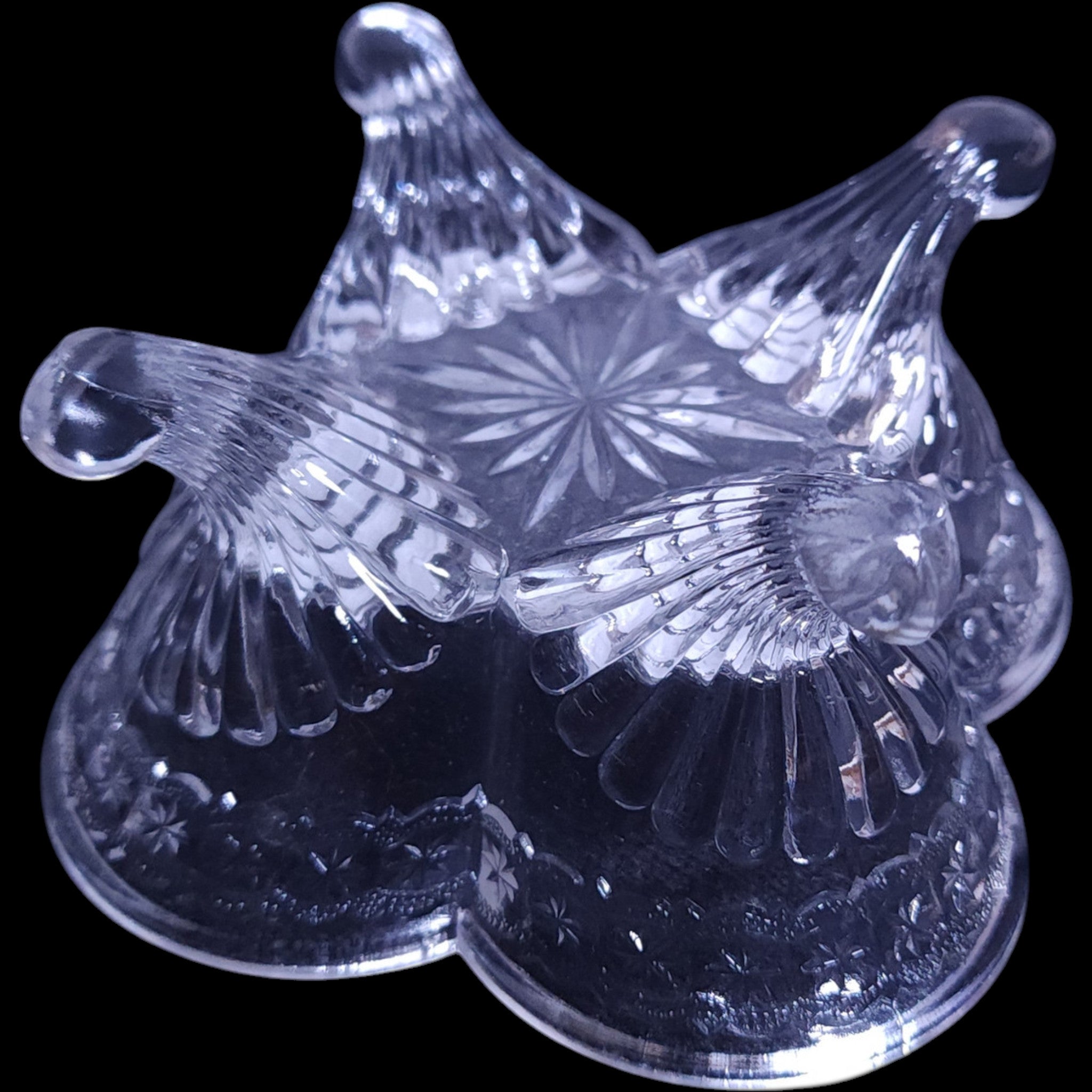 1881 EAPG King, Son & Co. Glass Footed Berry Bowl  Banded Star