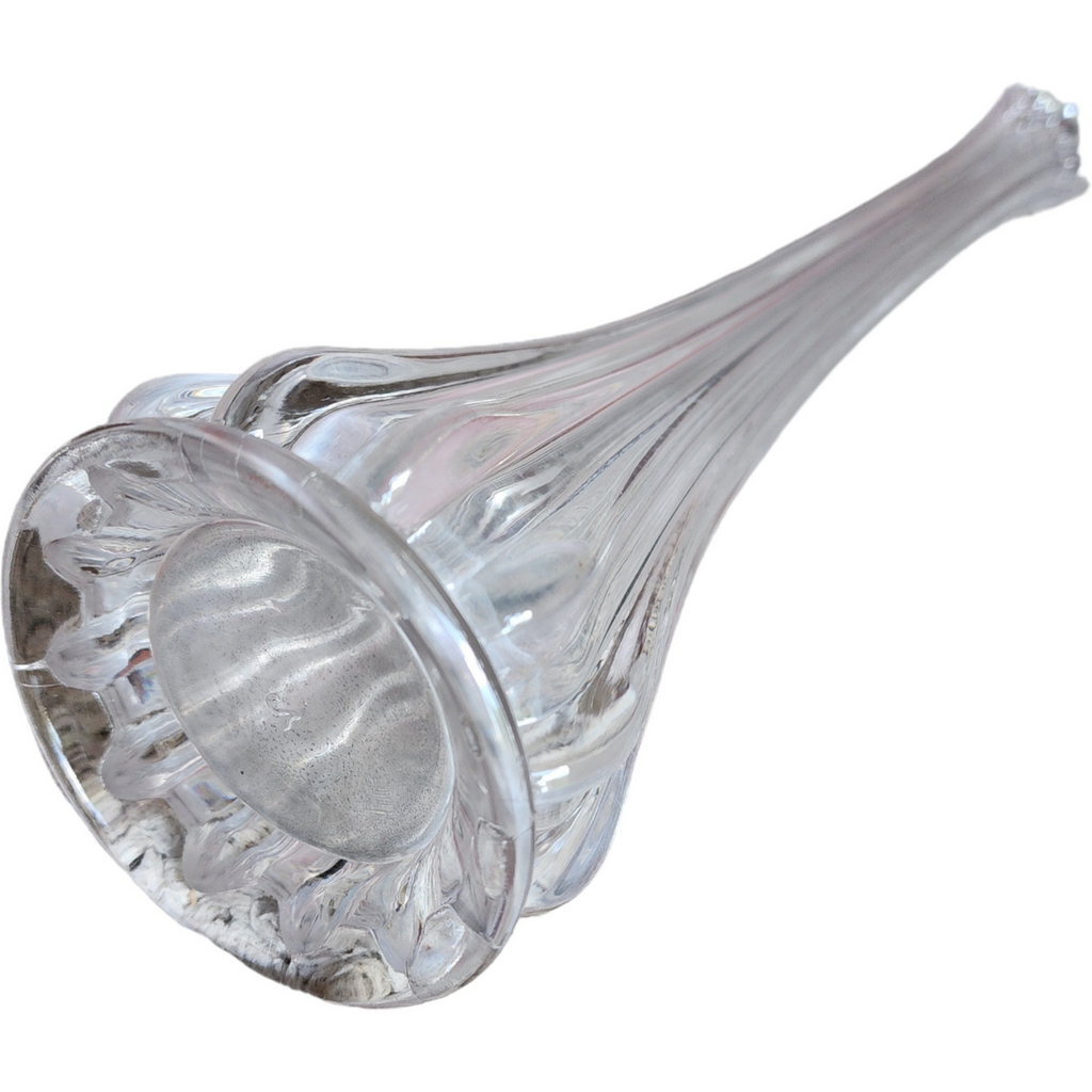 18" Smith Stretch Clear Ribbed Glass Swung Bud Vase