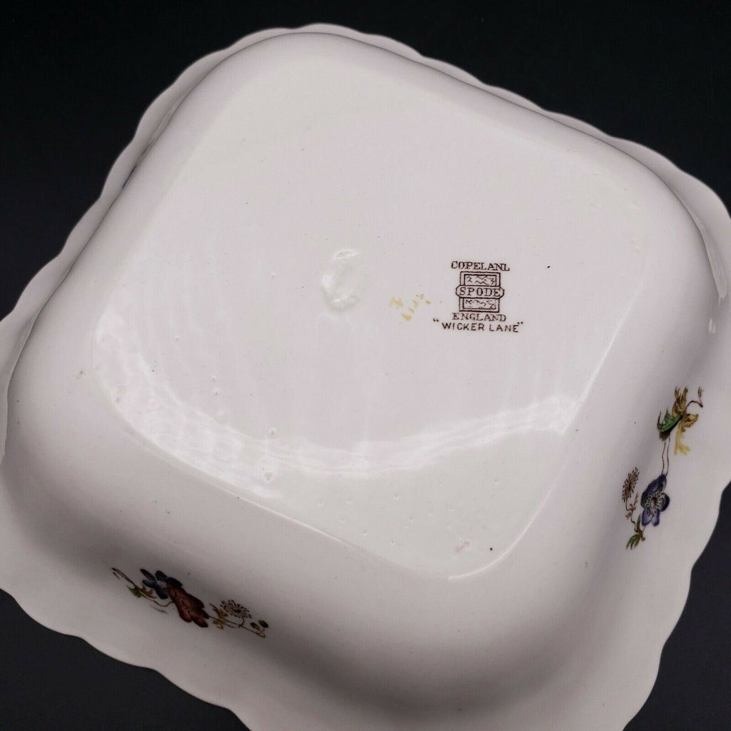 9" Spode Wicker Lane Basket Weave Square Vegetable Bowl