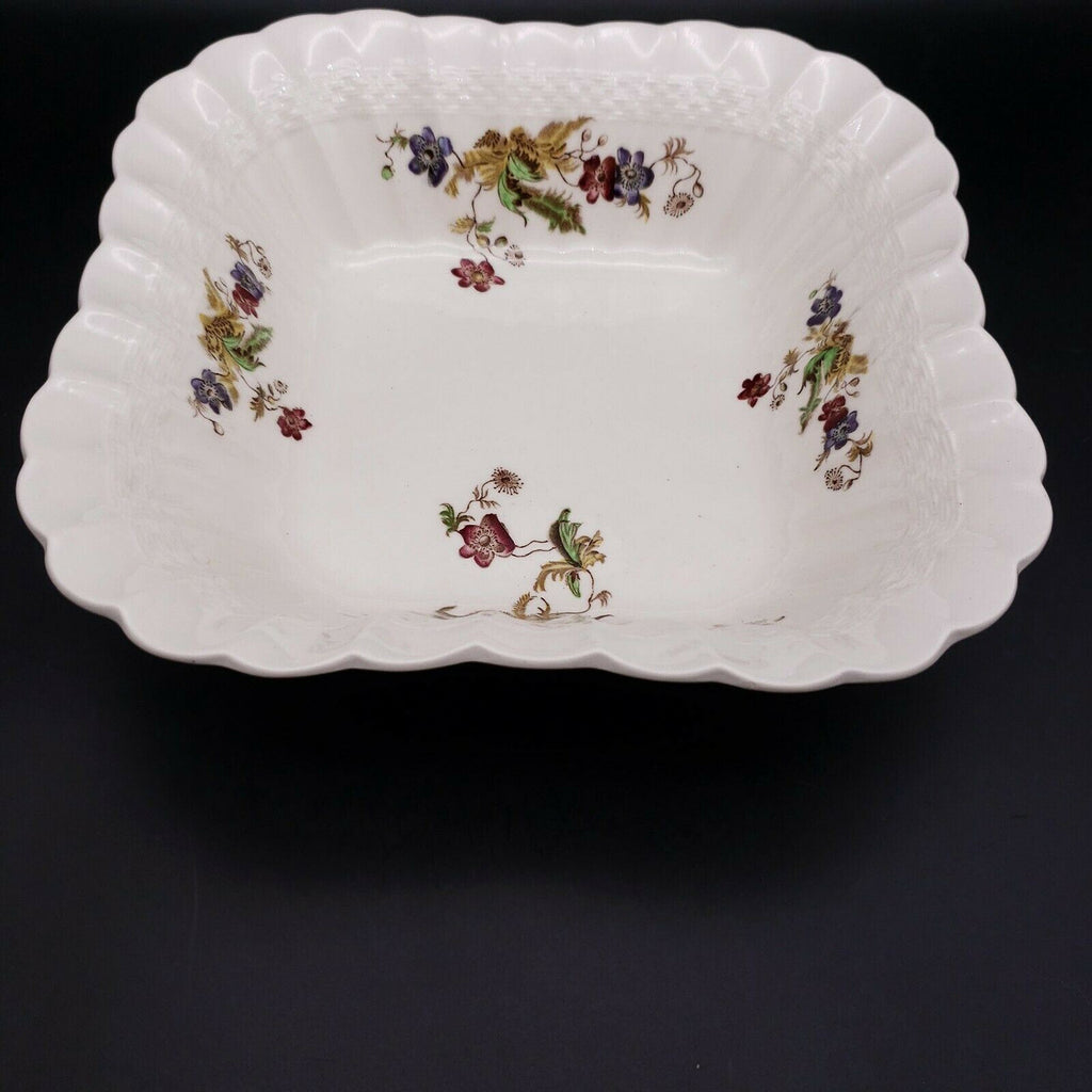 9" Spode Wicker Lane Basket Weave Square Vegetable Bowl