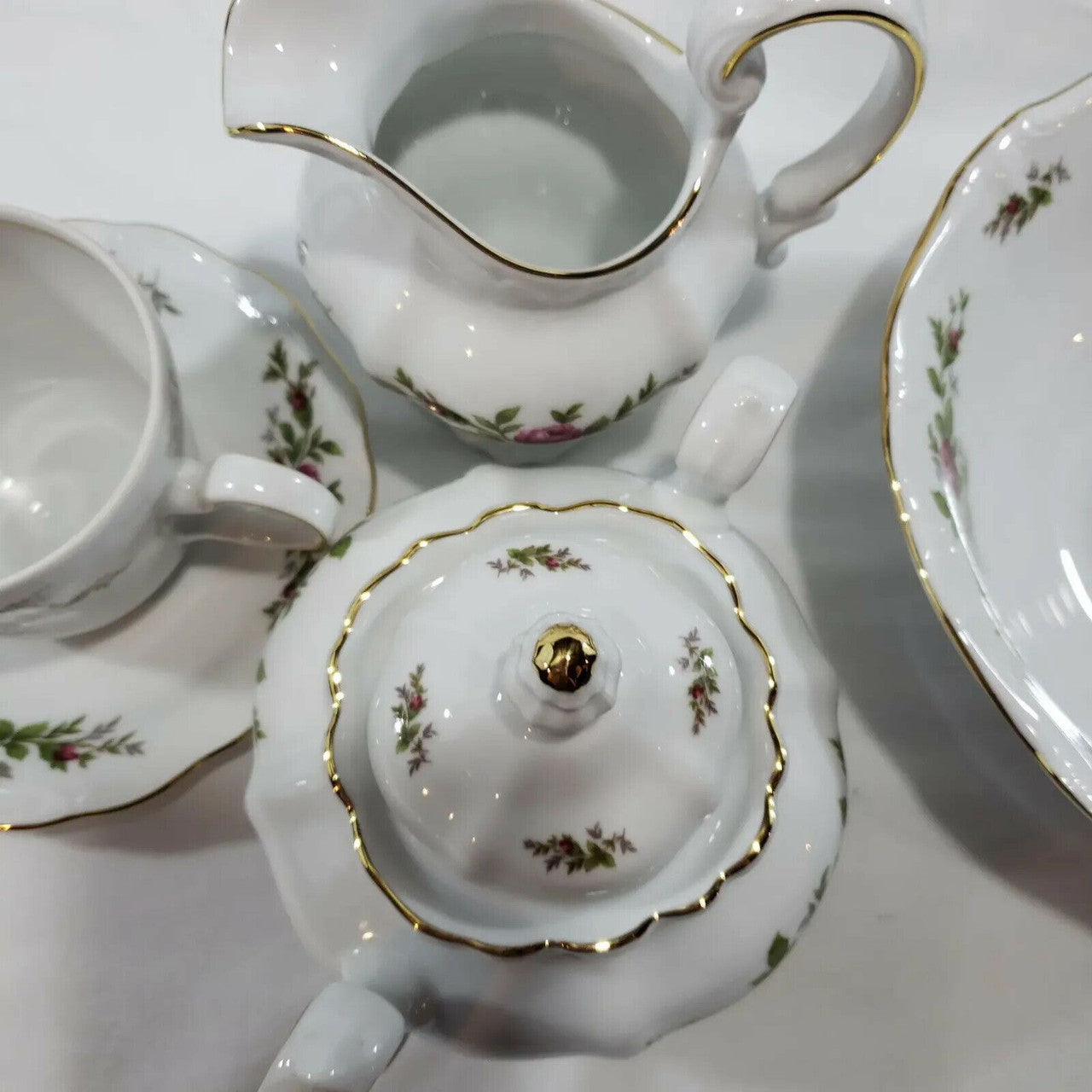 JOHANN HAVILAND Moss Rose Fine China Traditions 54 Piece Place Setting