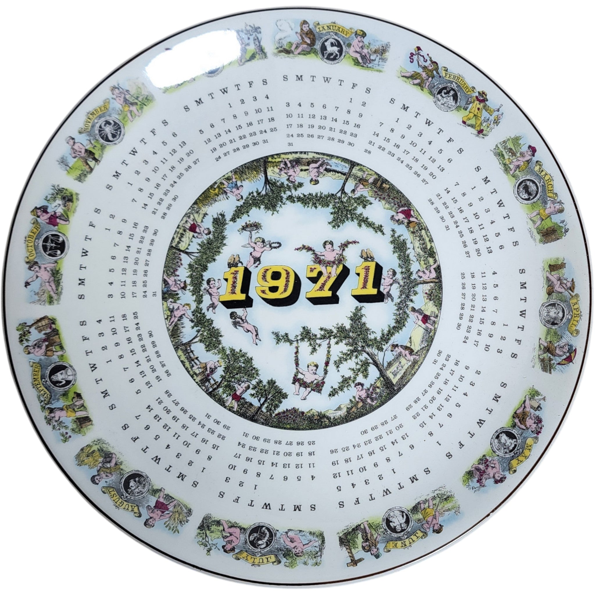 1971 Wedgwood Children's Games Calendar Plate First Series No Box