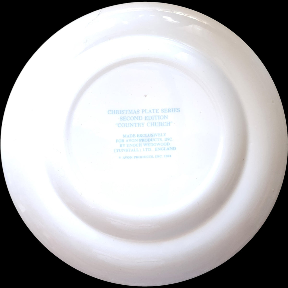 1974 Enoch Wedgwood Avon Christmas Plate Country Church Second Edition
