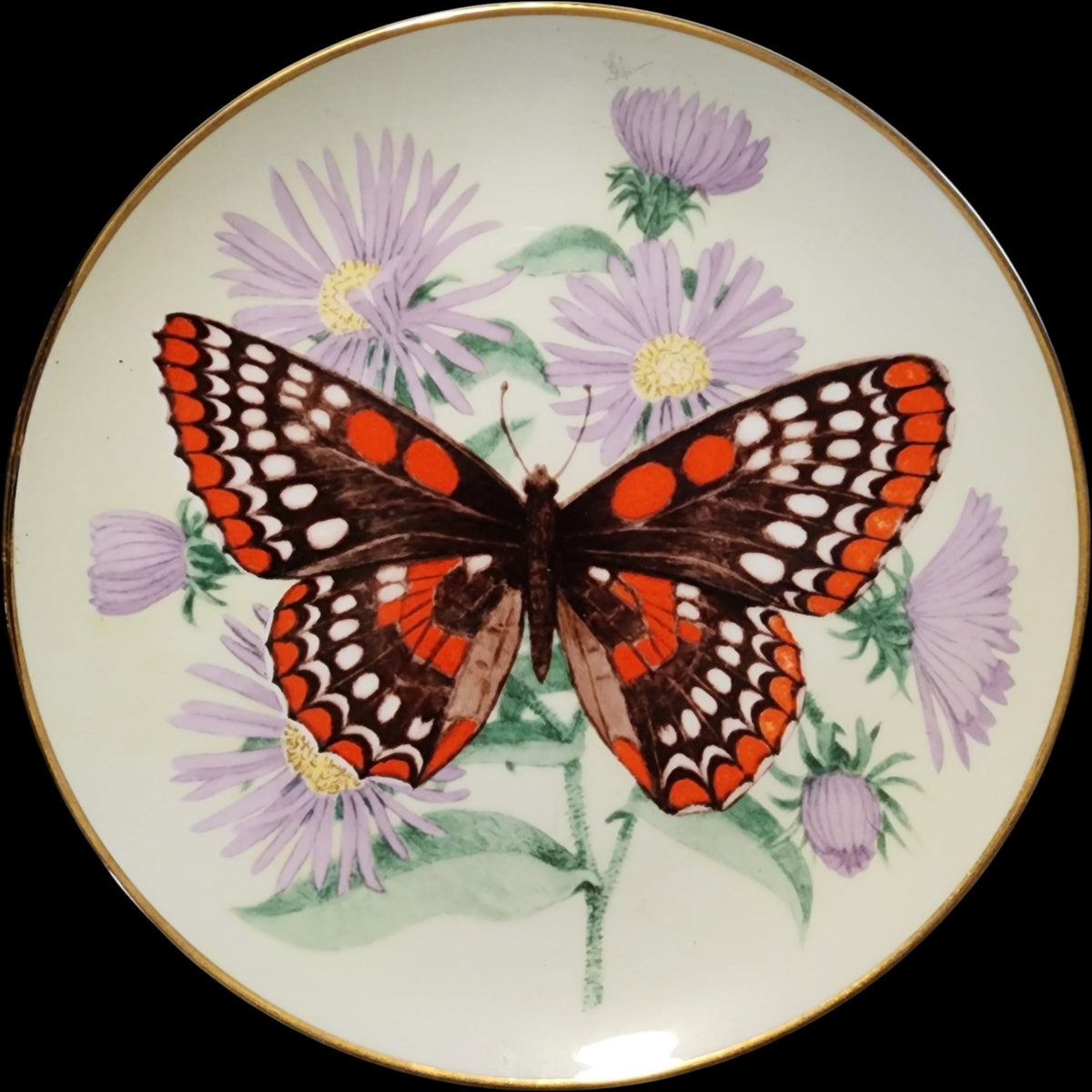 Certified Rarities 1979 Bennington Porcelain Butterfly Collector Plate - Stanley Galli Euphydryas Phaeton