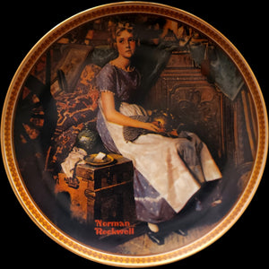 1981 Edwin M Knowles Norman Rockwell Dreaming in the Attic Collector Plate