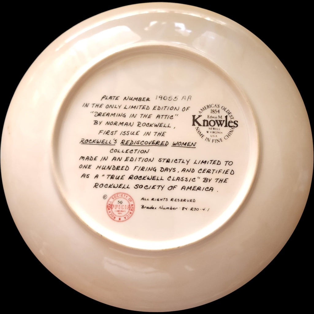 1981 Edwin M Knowles Norman Rockwell Dreaming in the Attic Collector Plate