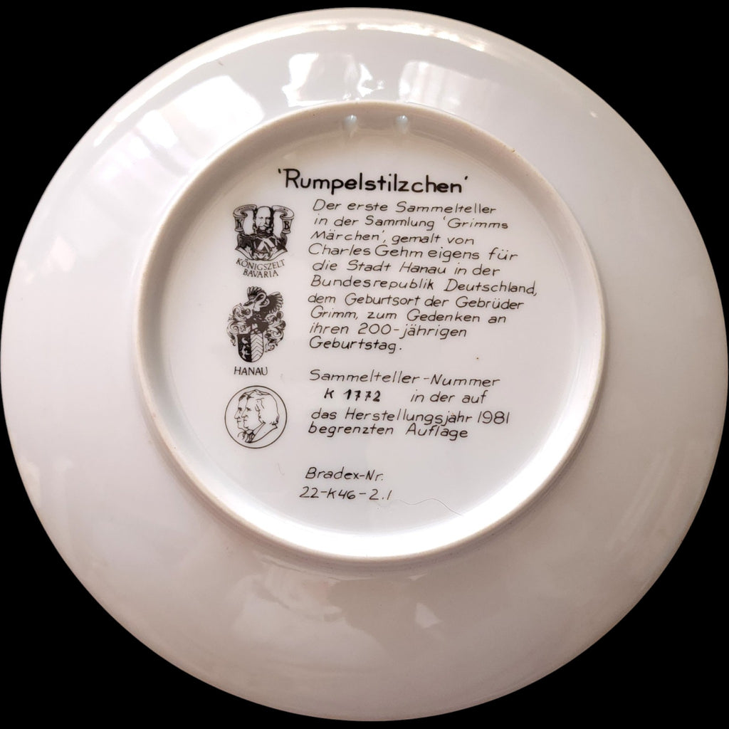 1981 Konigszelt Bavaria Rumpelstilzchen Grimms Marchen Collector Plate
