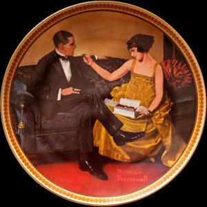 1983 Edwin M Knowles Norman Rockwell Flirting in the Parlor Collector Plate