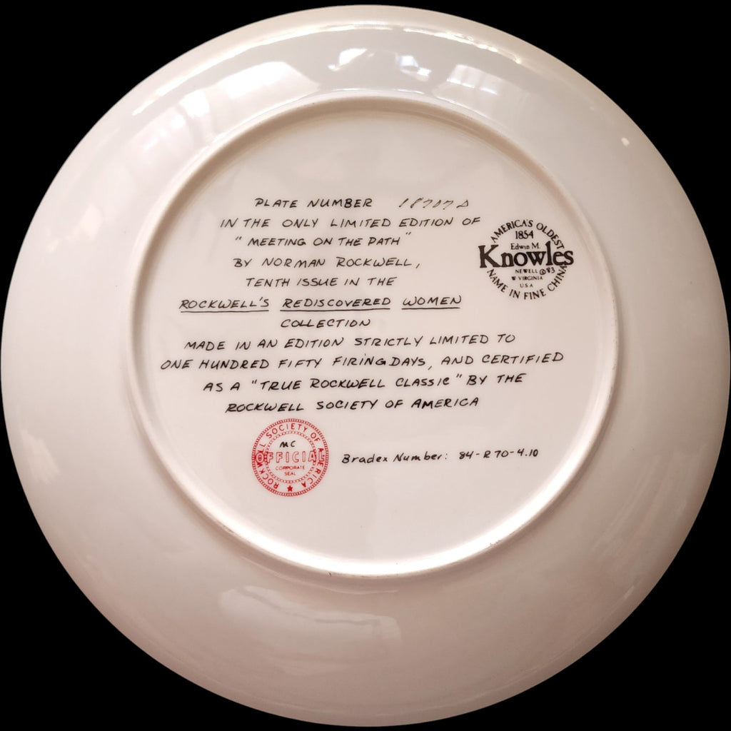1983 Edwin M Knowles Norman Rockwell Meeting on the Path Collector Plate
