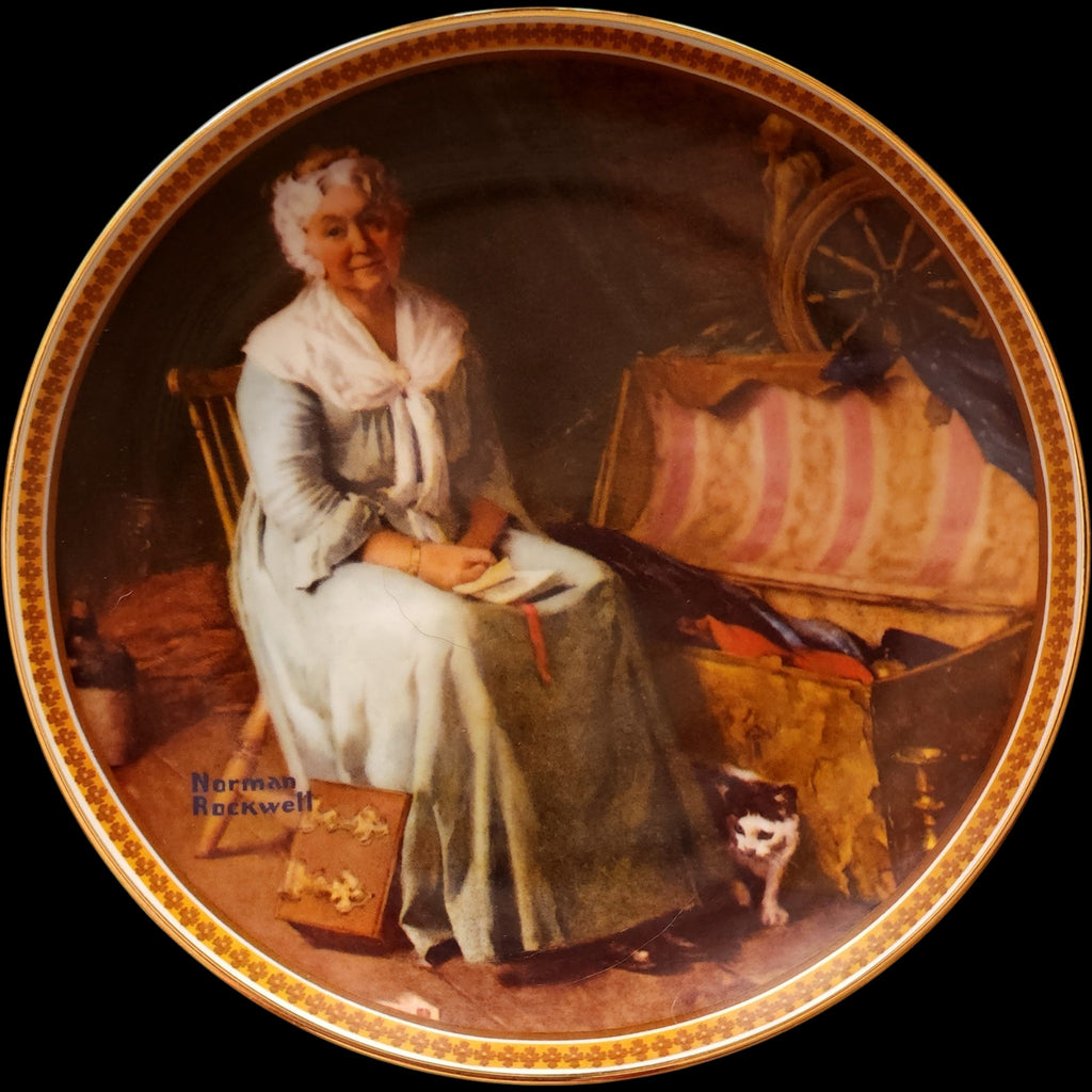 1983 Edwin M Knowles Norman Rockwell Reminiscing in the Quiet Collector Plate