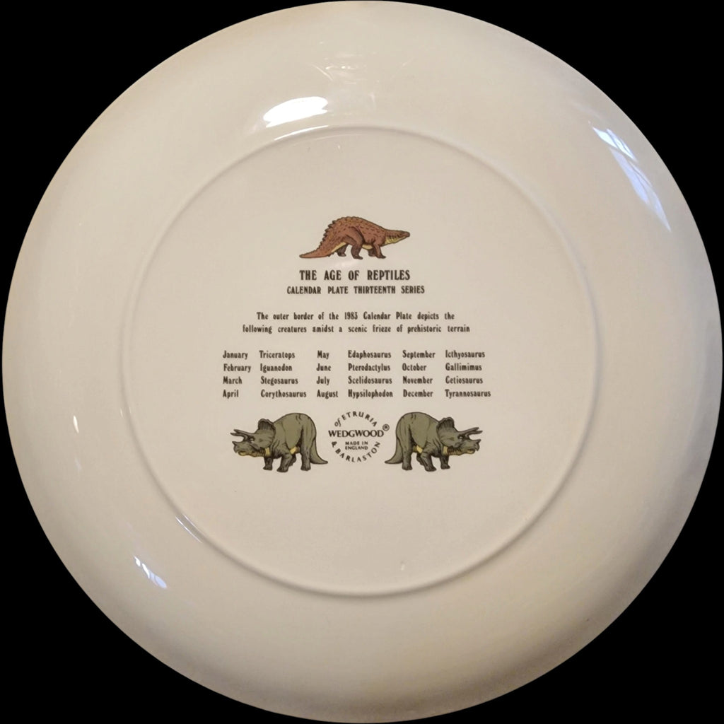 1983 Wedgwood Calendar Plate The Age of Reptiles Dinosaur Collector Plate
